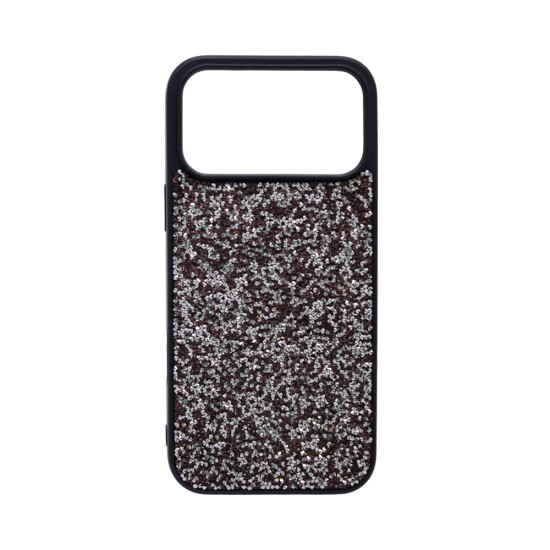 Capa de Silicone Dura de Designer com Cristais de Diamante para Apple iPhone 17 Pro Max/iPhone 18 Pro Max Lilás